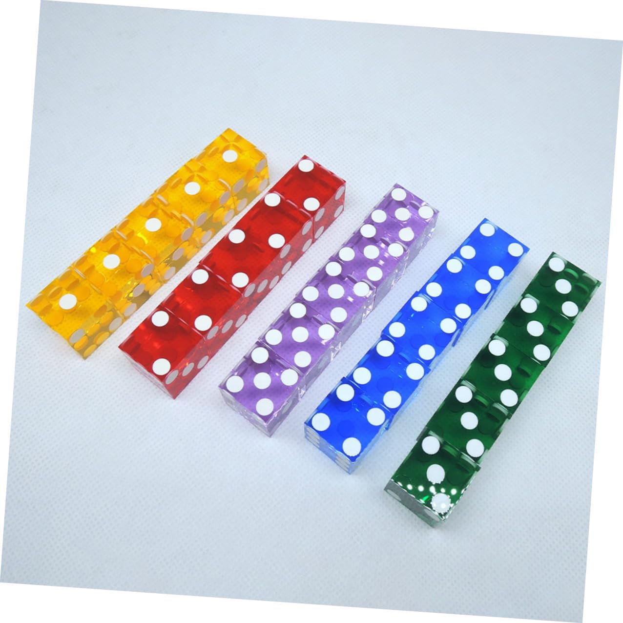 Mikinona Dés à Points 19mm Coins Arrondis en Acrylique Transparent Sensation Confortable Lot de 5 Fabrication Minutieuse Couleur Aléatoire pour Jeux de Société et Fêtes