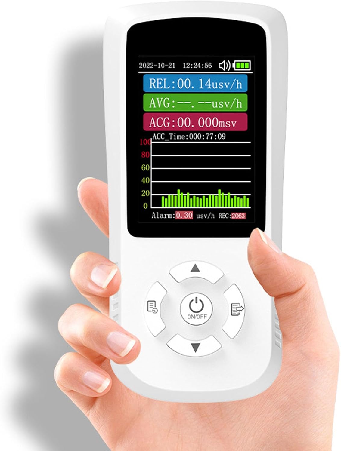 Hyuduo Counter Nuclear Radiation Detector Handheld Radiation Dosimeter with 2.8 Inch LED Display for X Y β Rays Detection Built in Buzzer and Energy Compensation Tube