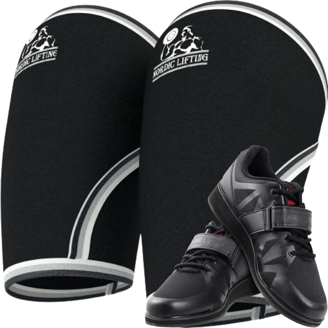 Nordic Lifting Elbow Sleeves Large Bundle with Shoes Megin Size 12 - Black