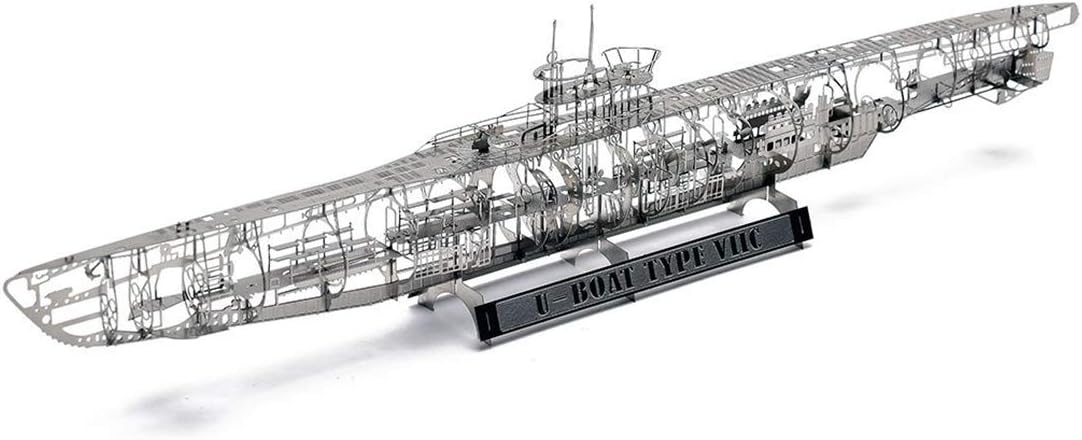 U-boat Model Kit, 1/350 Scale, Metal, 57 Pieces, Military Style