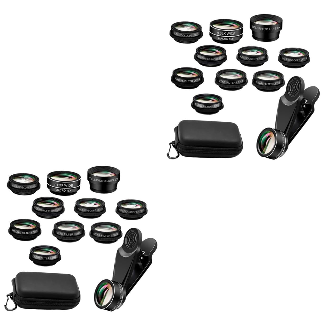 UKCOCO 2juegos Lentes para Teléfono Móvil Lentes Externos De Gran Angular y Macro Incluye Funda y Clip para Fotografía Detallada y Amplia