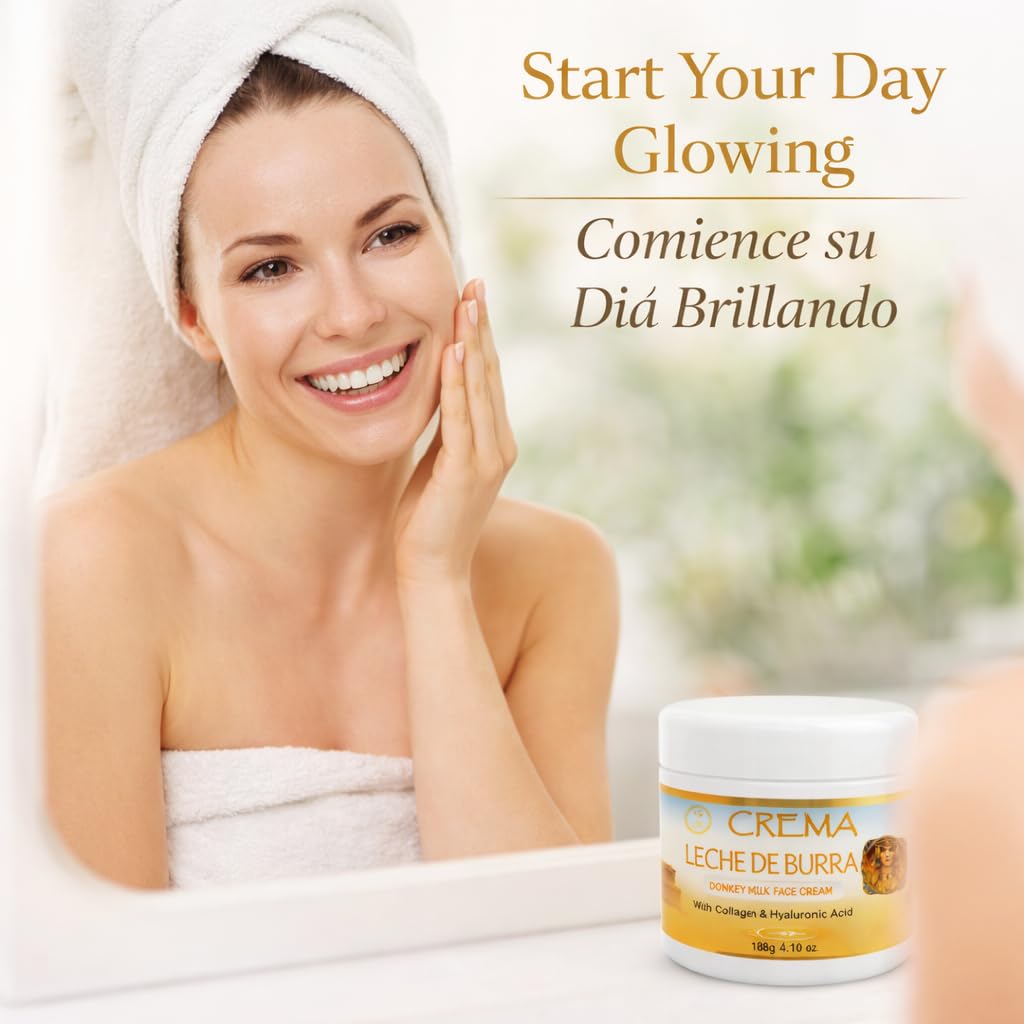 HIGH SUPREME Donkey Milk Face Cream(Leche de Burra) – 120g With Collagen & Hyaluronic Acid – Nourishing & Hydrating Moisturizer – For Sensitive, Dry & Mature Skin – Anti-Aging & Skin Renewal - Image 4