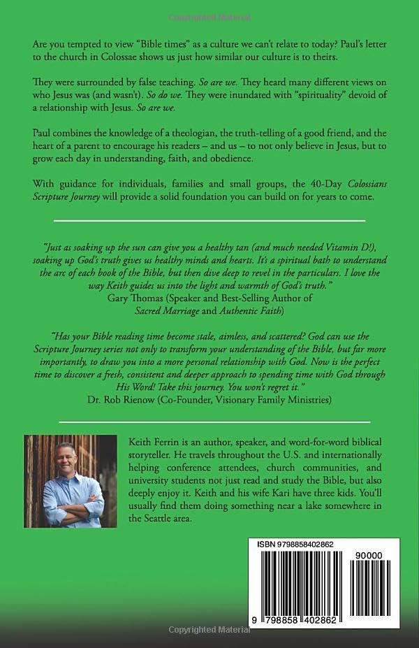 Vista 2 de Colossians Scripture Journey A 40-Day Bible Study Through the Book of Colossians (Scripture Journeys with Keith Ferrin)