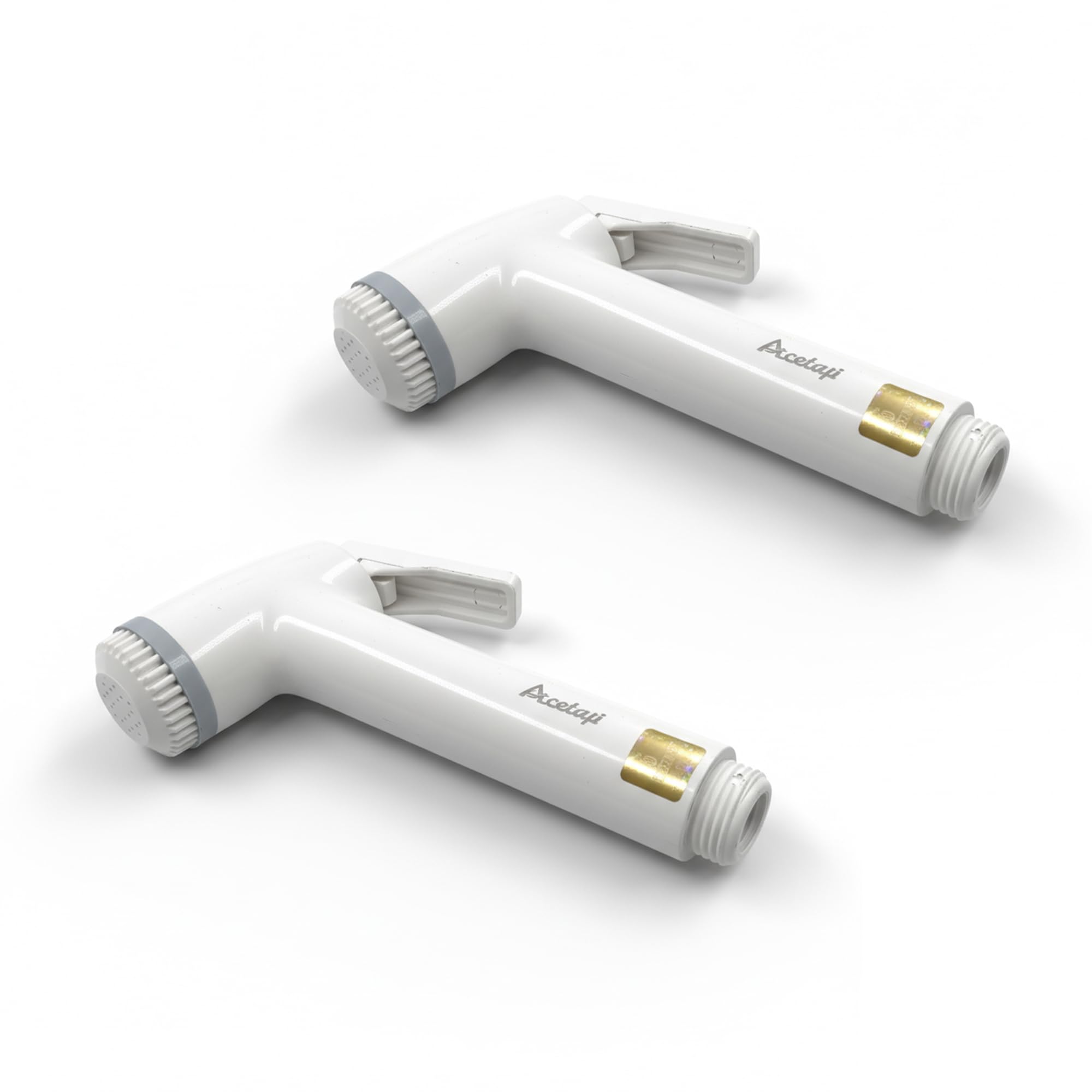 Plastic White Polished Handheld Bidet Sprayer – Durable High-Pressure Plastic Hygiene Spray with Smooth Trigger & Leak-Proof Design Pack of 2