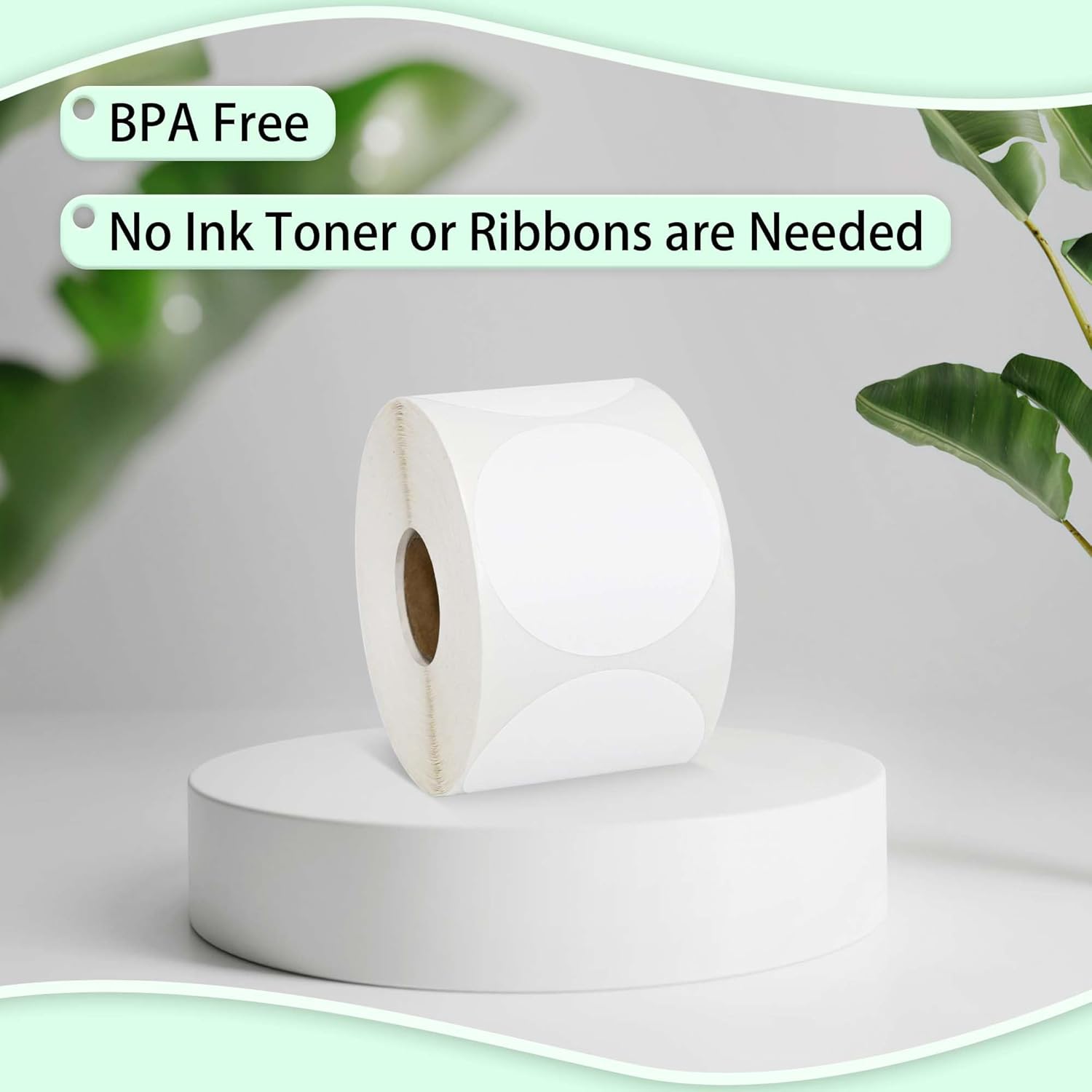 ESSENTIAL 2" Circle Direct Thermal Barcode Sticker Labels, Self-Adhesive Round White Shipping Label, Compatible with Rollo & Zebra Printers, 750 Labels of Roll (1 Roll) - Image 4
