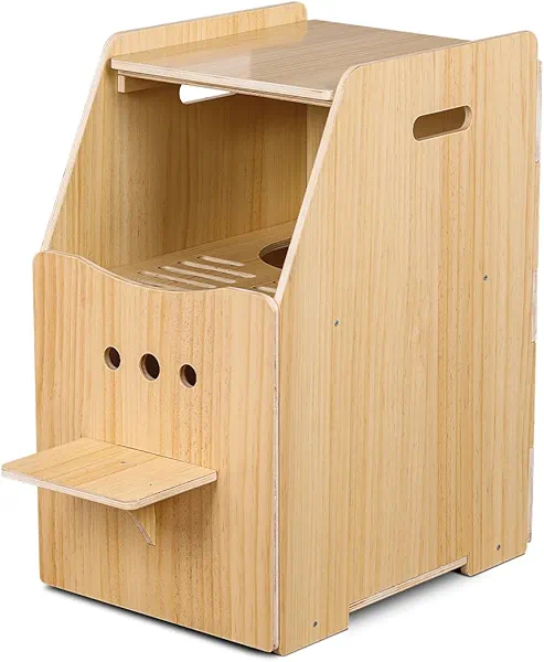 ANKULIY Large/Tall Cat Litter Box Enclosure, Modern Wooden Litter Box Furniture for Most of Litterbox with Drawer as Sideboard Cabinet，Easy Assembly