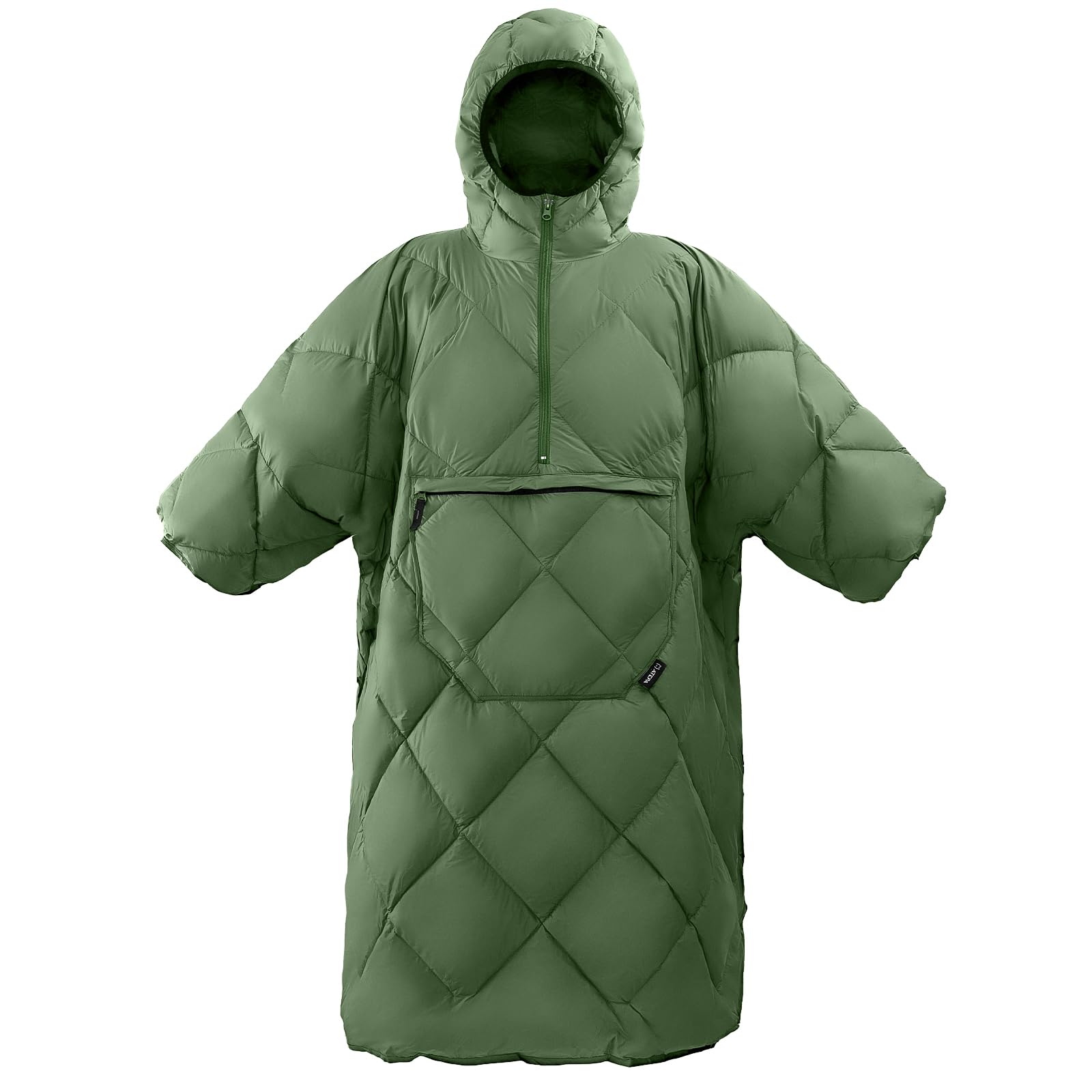 ATEPA Camping Poncho Decke & Tragbarer Schlafsack – Ultraleichte Warme Outdoor Decke Aus Recycelten Materialien Mit Leisen Druckknöpfen Für Camping Trekking Stadion Reisen Vanlife Festival Outdoor