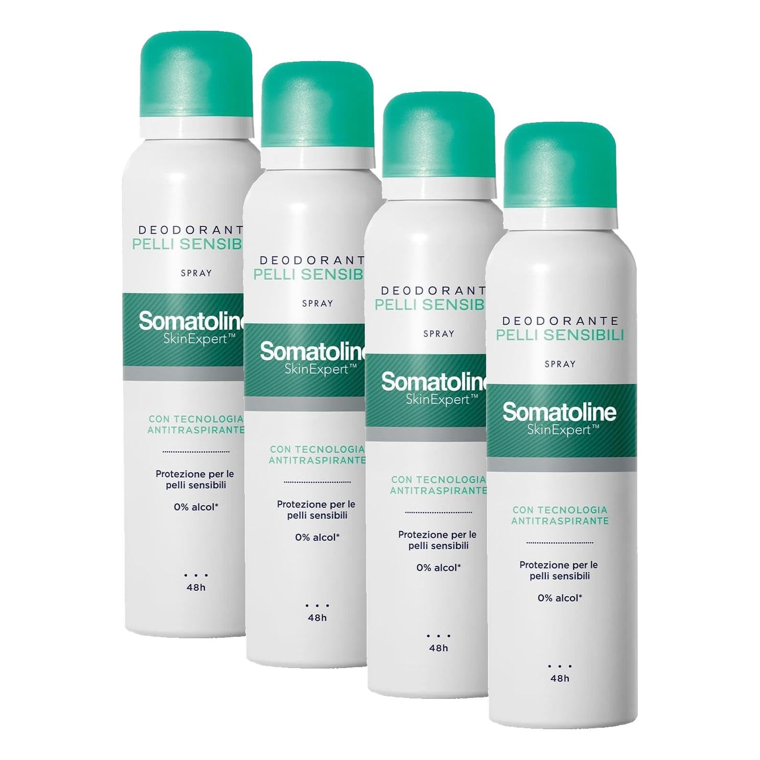 Somatoline SkinExpert Deodorante Pelli Sensibili - Antitraspirante 150 ml (Confezione da 4)