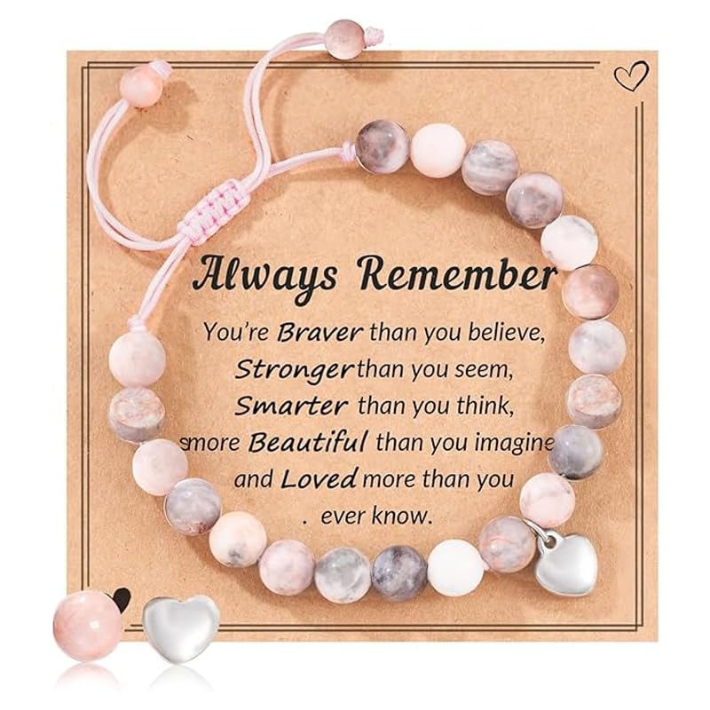 Natural Stone Anxiety Bracelet for Men and Women - Stress Relief Healing Gemstones, Adjustable, Fashionable