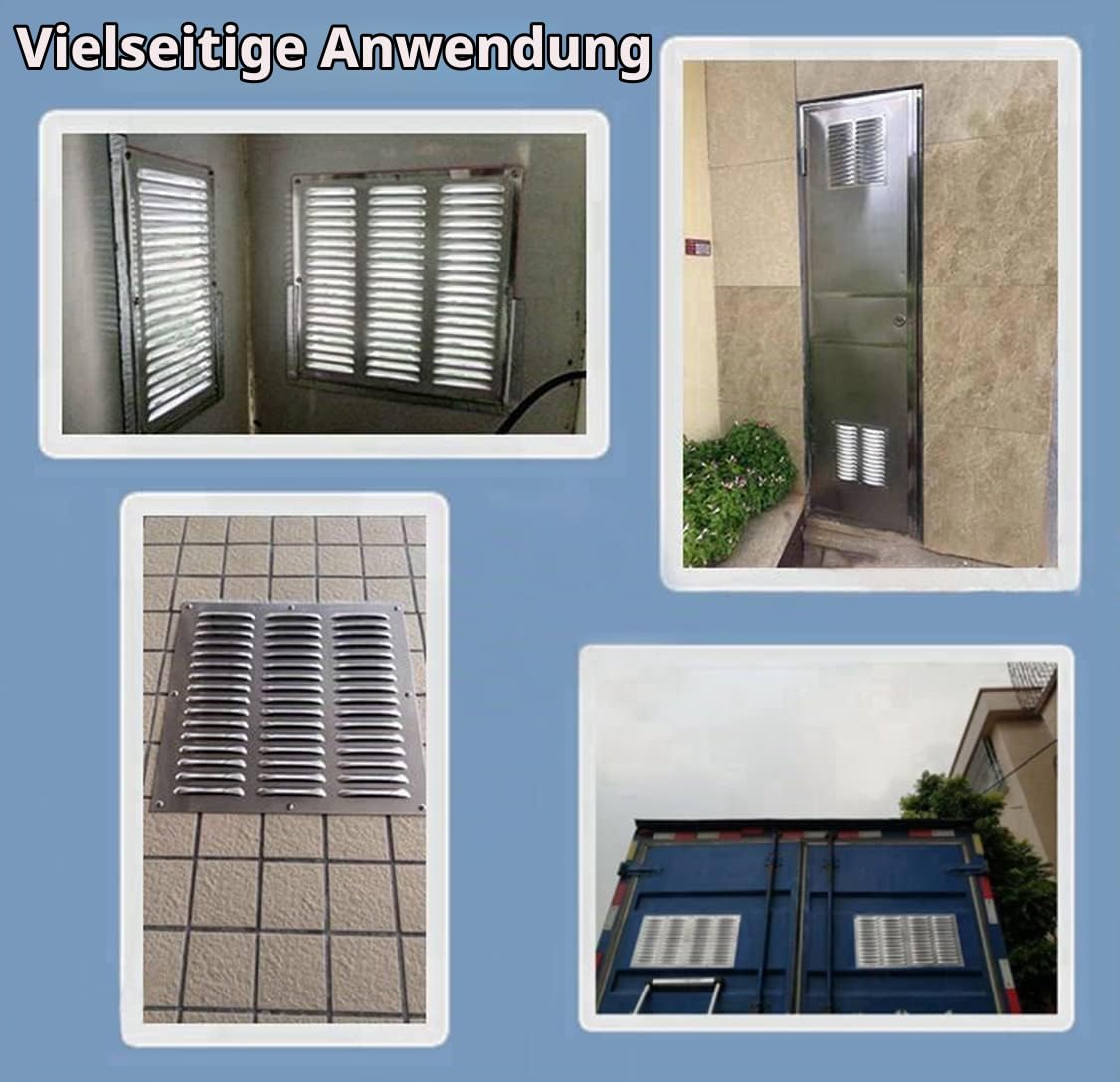 Aluminium Lüftungsgitter 600 * 600 cm,Quadratischen Metall Verzinkt lüftungsgitte,belüftungsgitter aus edelstahl,Wetterschutzgitter Abluft Zuluft gitter für Seitenwand und Decke
