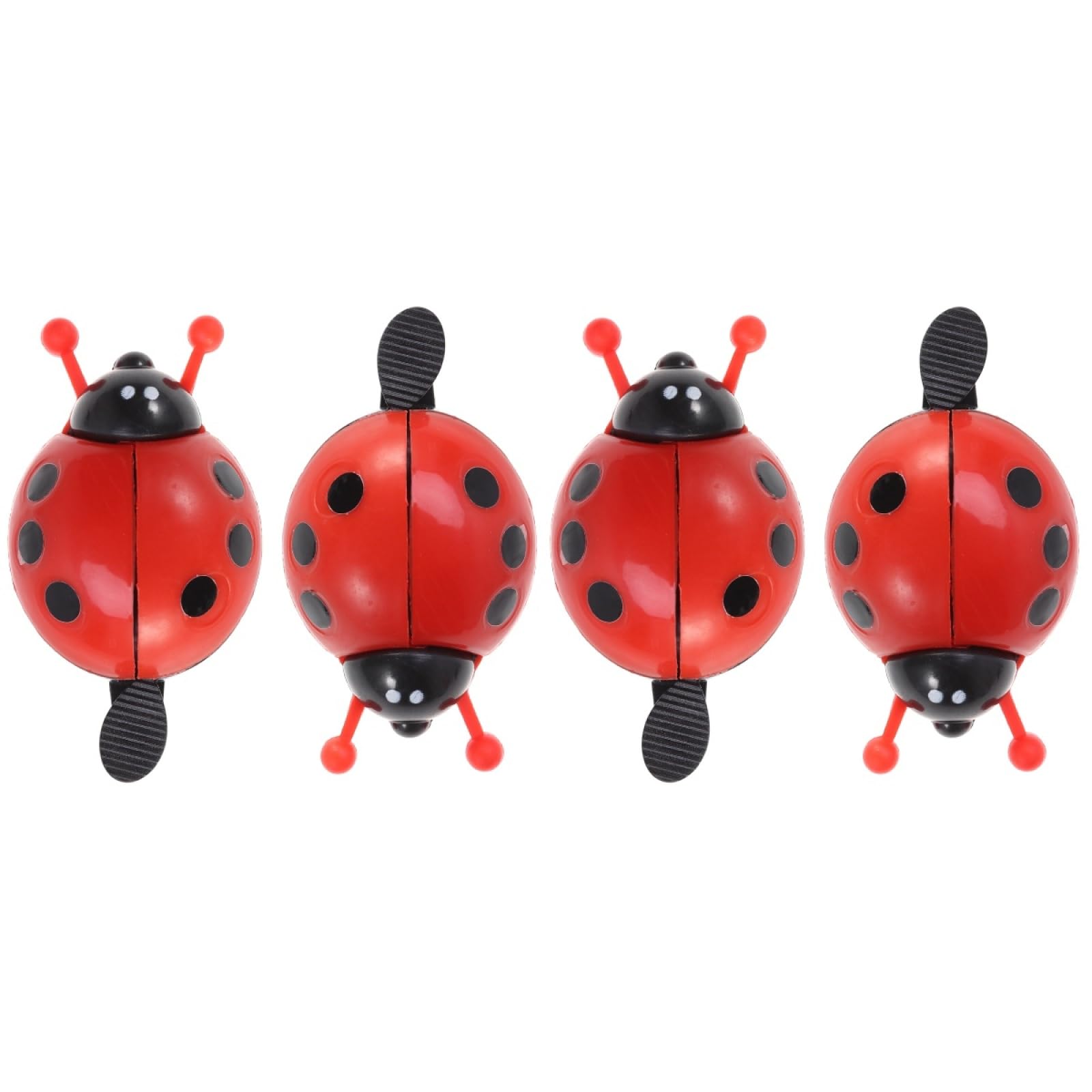 INOOMP 4pcs Ladybug Bike Bells Cycling Handlebar Sound Horn Alarm for Boys and Girls Adults Cute Red Easy to Install for Outdoor Biking