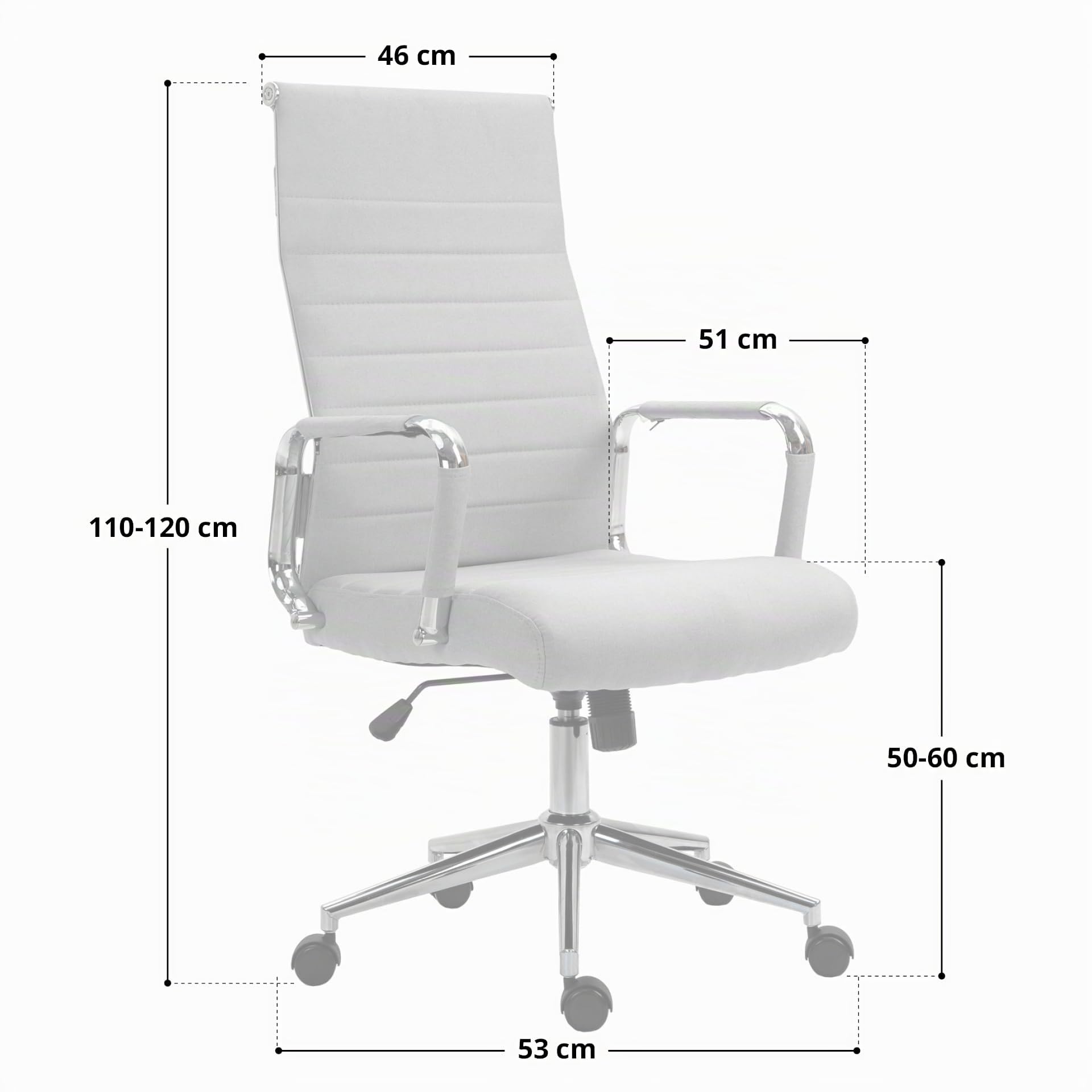 SVITA Office Comfort Bürostuhl Drehstuhl Chefsessel Schreibtischstuhl Stoffbezug Dunkelgrau