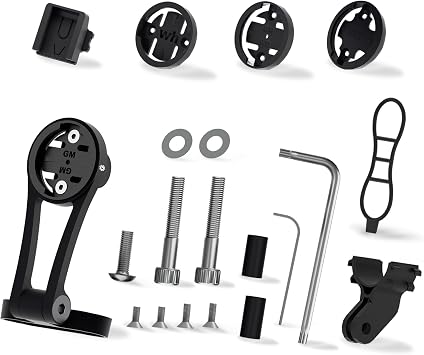 Bike Computer Mount for Wahoo - Out Front Combo Mount for Garmin Edge, Adjustable Extended Mount for Bryton Cateye, Sports Action Camera and Bike Light, Suitable for Road Mountain Bike Handlebar 38mm