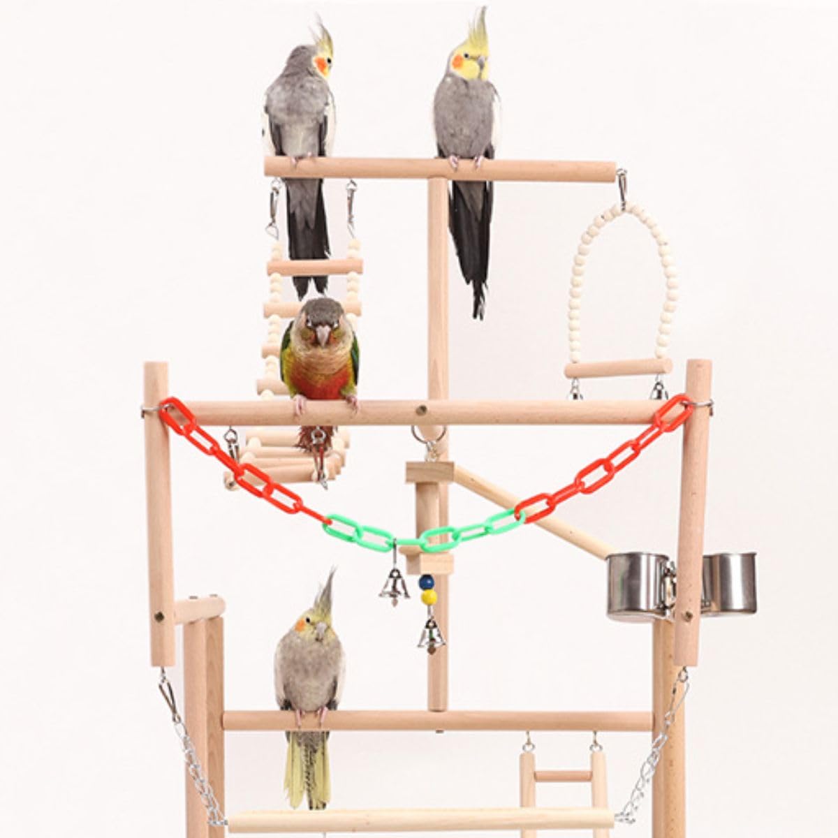 Curated visual reference: Picture Idea: Bird Stand 4 Layer Wood Parrot Playstand Large Bird Play