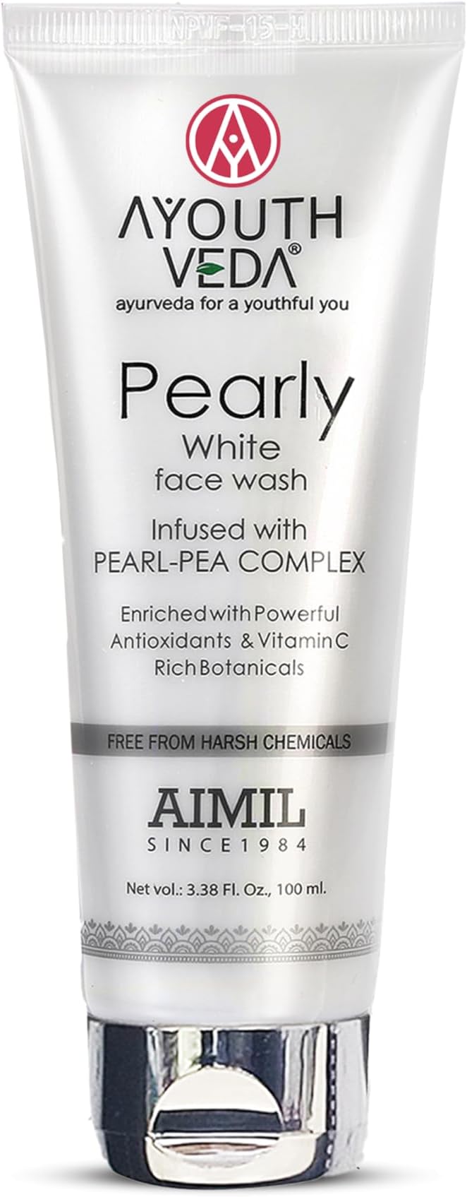 Ayouthveda Pearly White Face Wash | Skin Brightening Cleanser for Men & Women | With Antioxidants & Vitamin C | For Normal & Oily Skin | 100ml (Pack of 1)