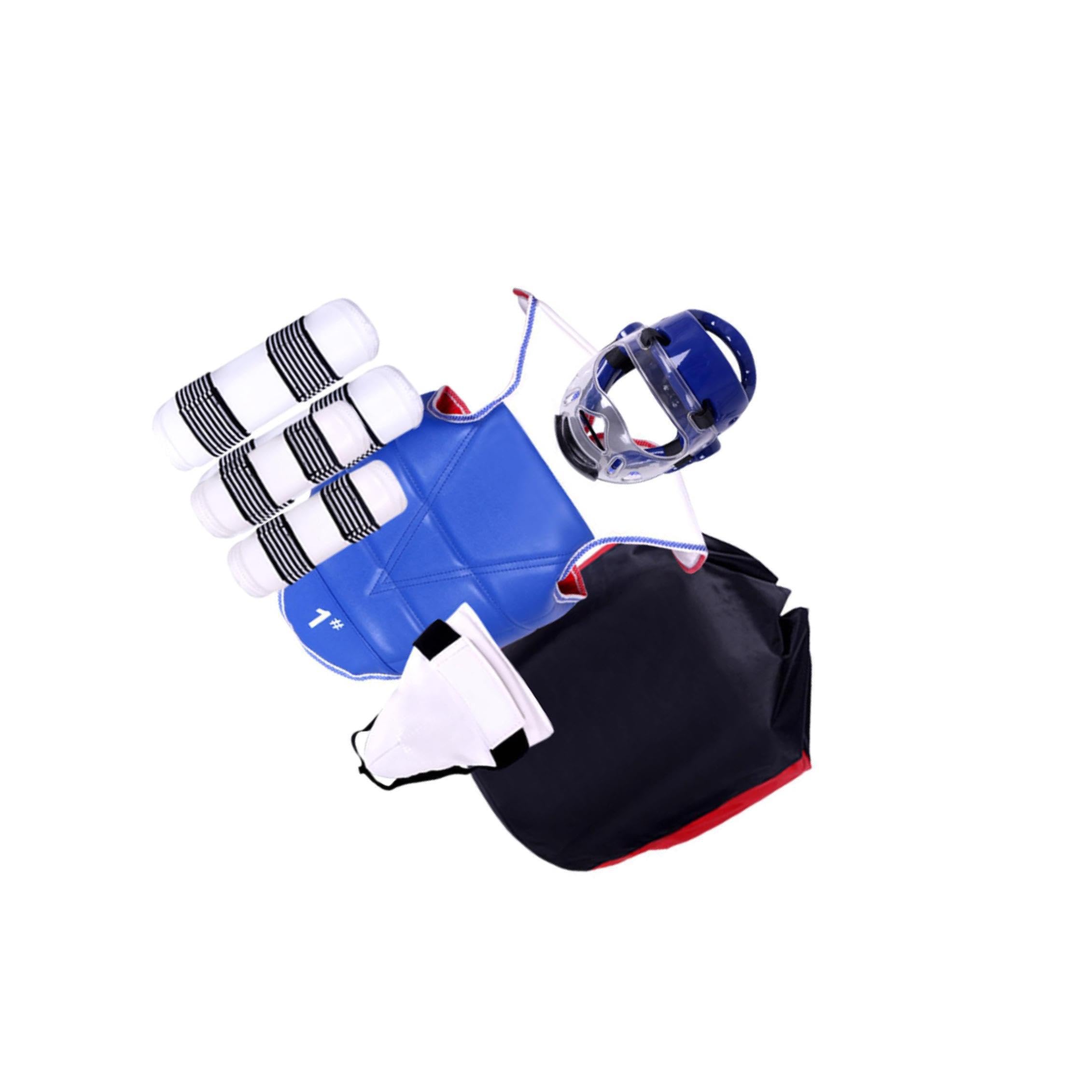 Set di attrezzatura per sparring di karate e taekwondo, casco da boxe, vestibilità comoda, allenamento e sparring nelle arti marziali, attrezzatura