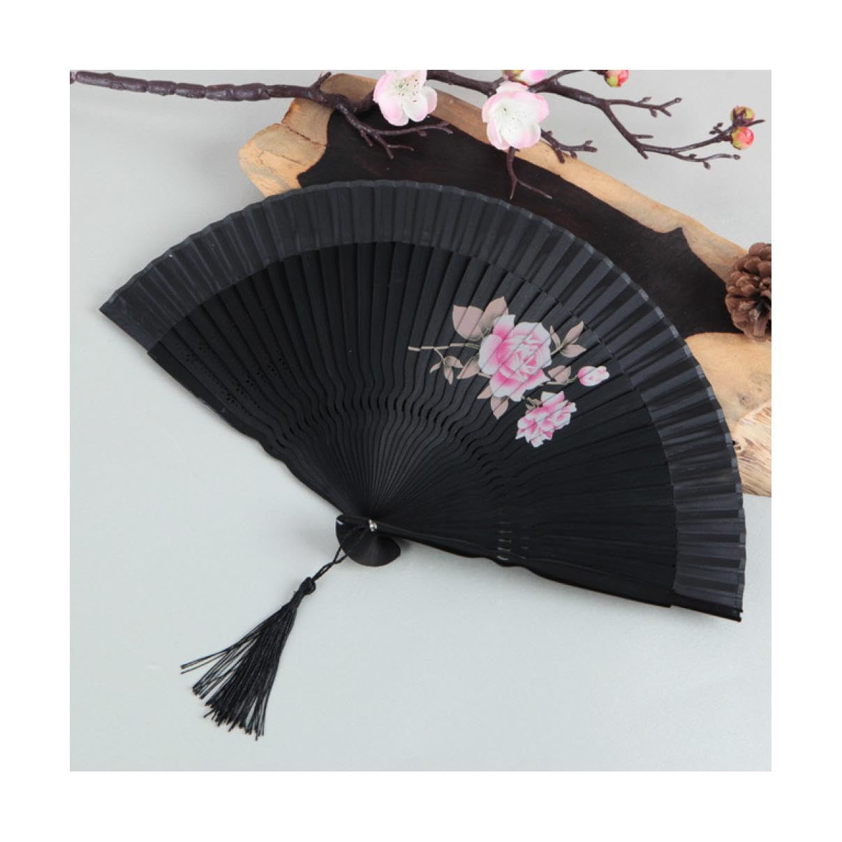 METTEOR Folding Fan Fan Folding Fan Chinese Female Fan Japanese Folding Fan Female Silk Fan Summer Ancient Dance Folding Gift Fan Tea Pot