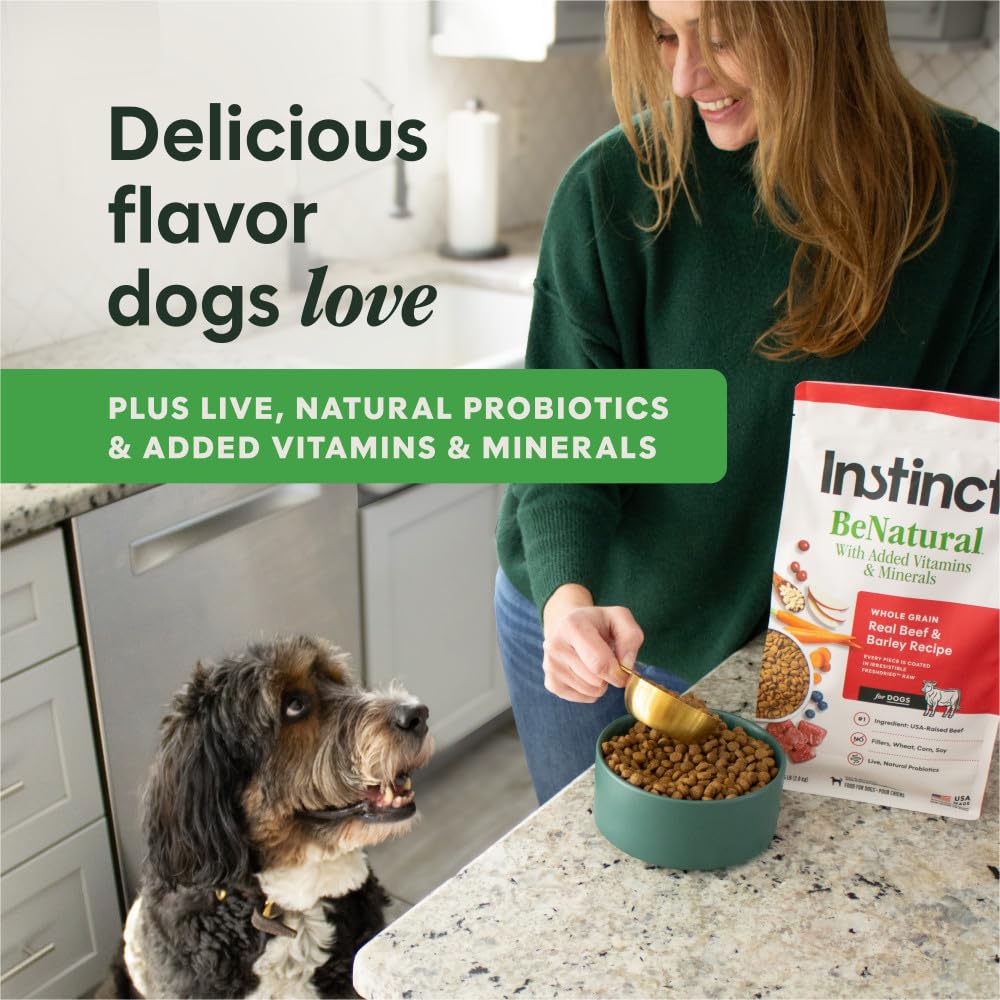 Instinct Be Natural - Alimento seco para perros con pollo y arroz integral, bolsa de 25 libras