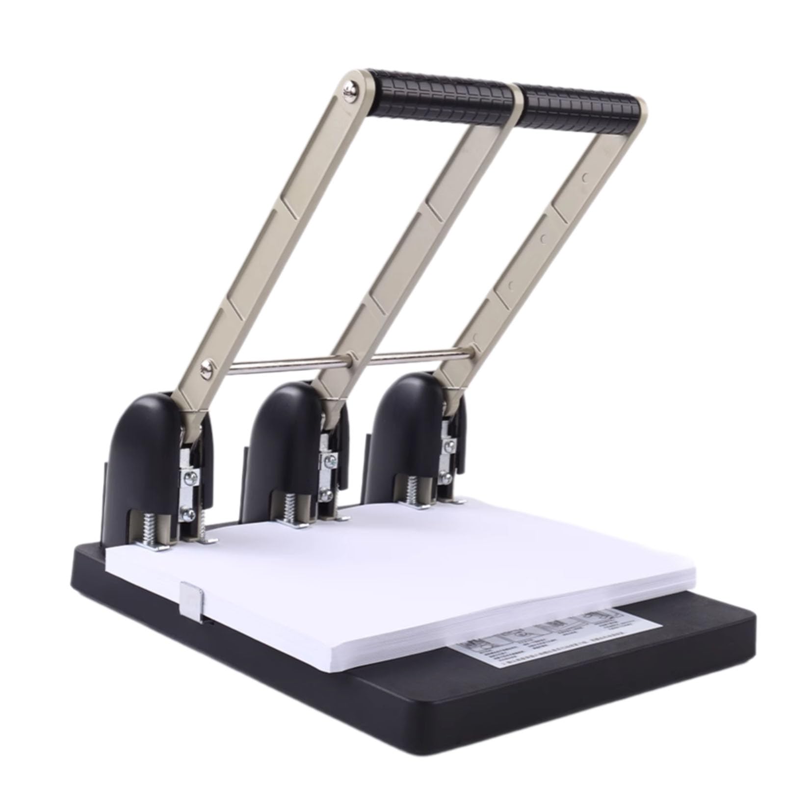 Perforatrice a 3 fori, perforatrice per carta da scrivania per ufficio, capacità 150 fogli, distanza tra i fori 108 mm, include guida di allineamento, funzionamento senza sforzo