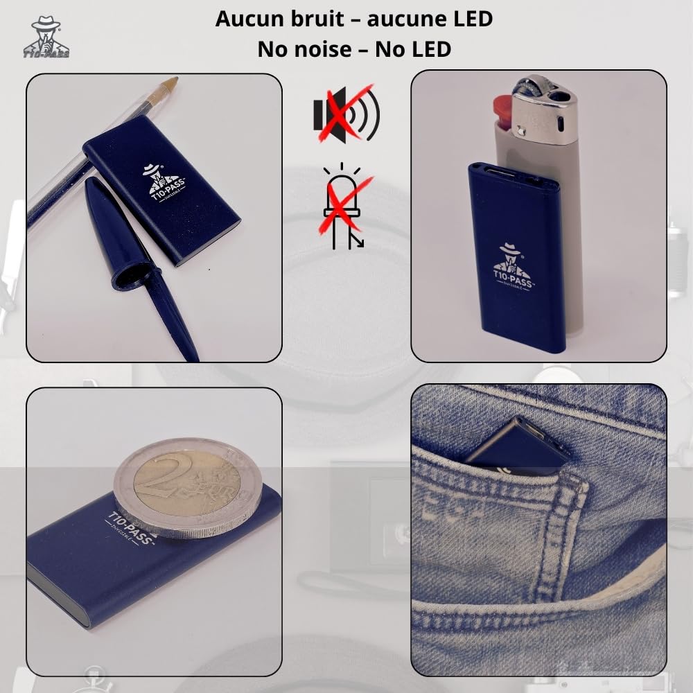 Microspia Audio – Registratore vocale ultra compatto (4 x 2 cm, spesso solo 5 mm). Discreto e ideale per riunioni, auto, conferenze e sorveglianza.