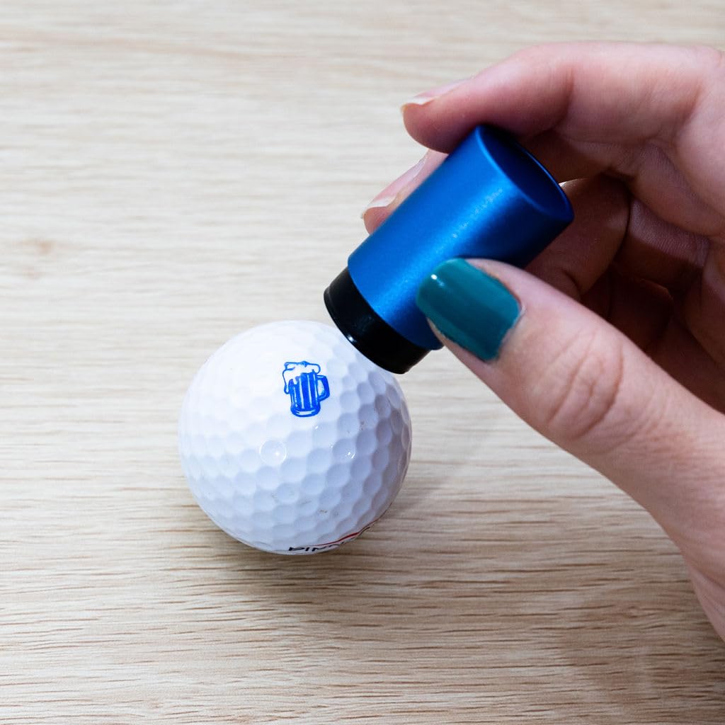 Sello para pelota de golf | Sello de aluminio impermeable con tinta permanente recargable | Marcador de bola de golf personalizado | Sellos de pelota de golf regalos para golfistas | Sello de pelotas