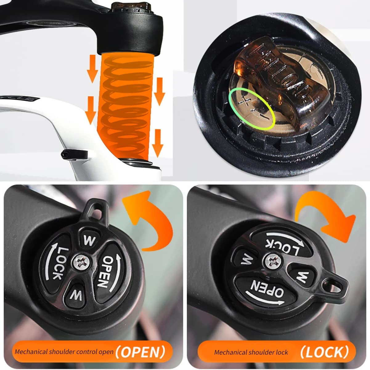 Horquilla para Bicicleta de montaña 26/27.5/29 Pulgadas con Cierre rápido de 1-1/8" y 9 mm para diversas Pistas (29")