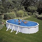 piscine acier ovale gre Di lunga durata Gre M260856 - Piscina in acciaio bianco ovale Fidji kit730eco