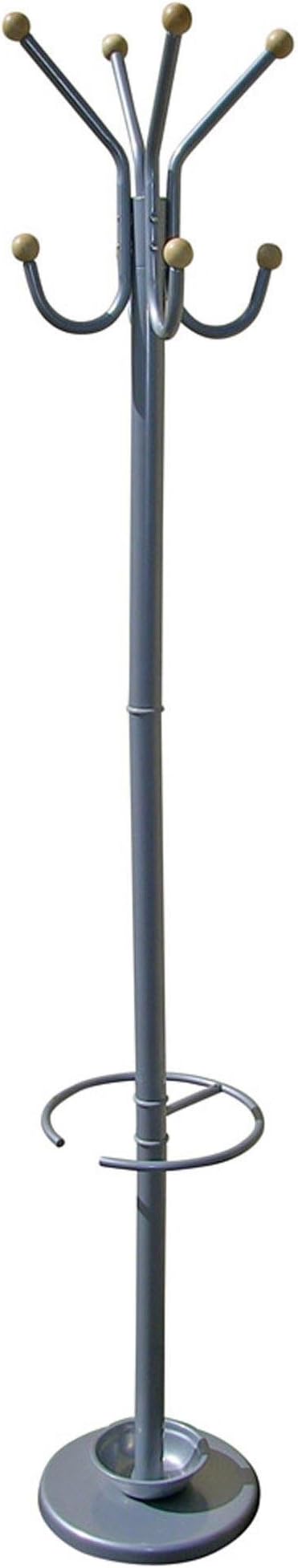 ORE Furniture International 72-Inch Coat Rack with Umbrella Holder, Silver