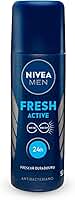 NIVEA MEN Desodorante Spray Fresh Active 90ml, Proteção 24h, Contra Odores, Antibacteriano, Frescor Duradouro