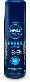 NIVEA MEN Desodorante Spray Fresh Active 90ml, Proteção 24h, Contra Odores, Antibacteriano, Frescor Duradouro