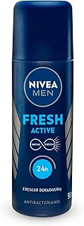 NIVEA MEN Desodorante Antitranspirante Spray Fresh Active 90ml - Proteção 24h, sensação de refrescância prolongada, sem alumínio, corantes e conservantes