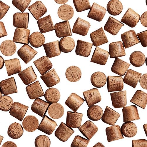 WidgetCo 1/4" Mahogany Wood Plugs, Face Grain, Woodworking Plugs, Can Be Sanded, Stained, or Painted (Qty 100)