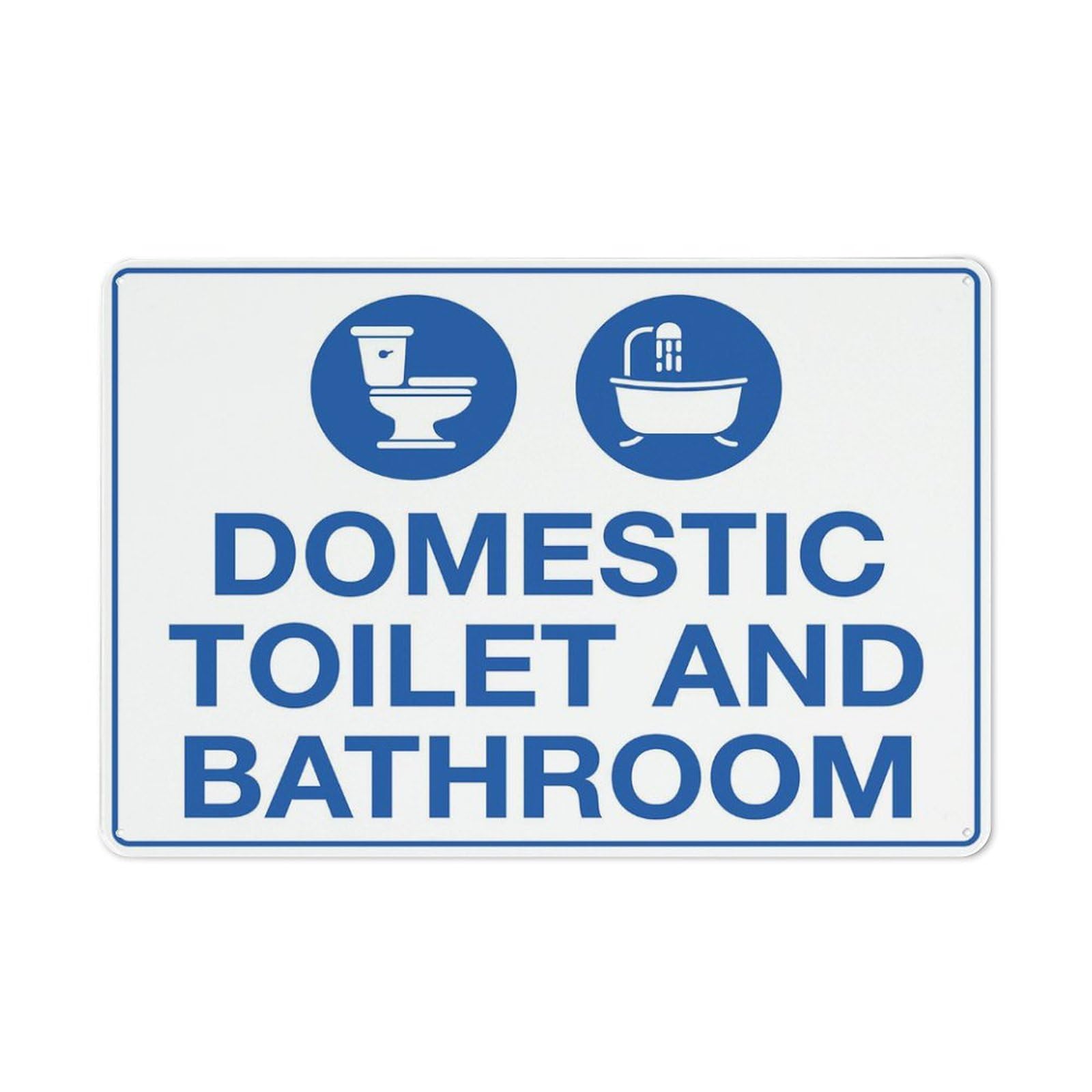 Domestic Toilet And Bathroom Sign Outdoor Signs Aluminum 12X8 Inch Uv Ink Printed For House And Business