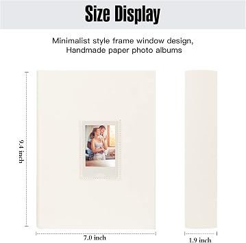 Veicevol 128 Pocket Photo Album for 2x3 Inch instax film Photos, White | PU Leather Cover, Memo Writing Space, Fits Fujifilm Instax Mini, Polaroid Snap & Zink Photo Prints, Wedding Keepsake