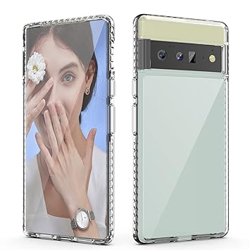 SQMCase for Pixel 6 Pro Case, Fullbody Protection Slim Lightweight Shockproof Slicion Protective Colver for Goggle 2021 Case 6 Pro Clear