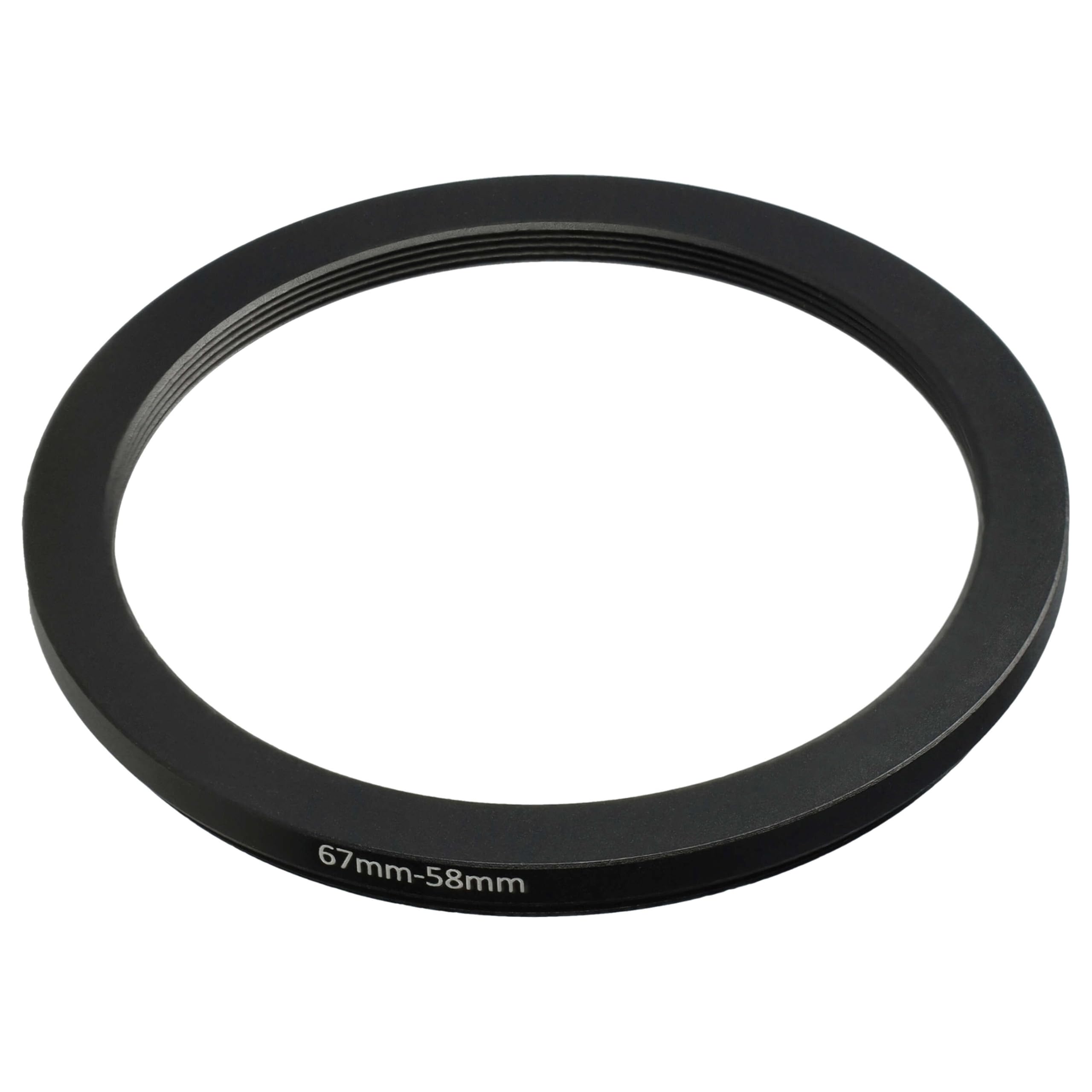 vhbw Bague d'adaptation de Filtre Step-Down de 67 mm vers 58 mm pour Objectif d'appareil Photo - Réducteur, métal, Noir
