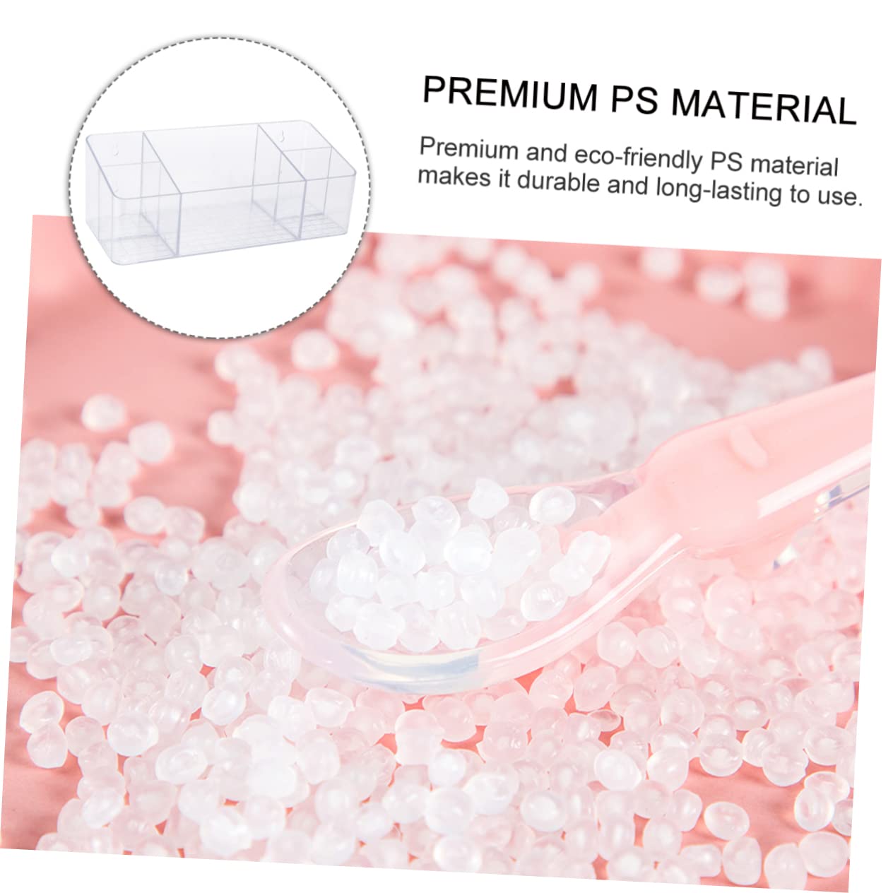 SOLUSTRE 1Pc No Drill Wall Hanging Organizing Box for Bathroom Dresser Transparent Multi Purpose Storage Rack Easy Installation Material