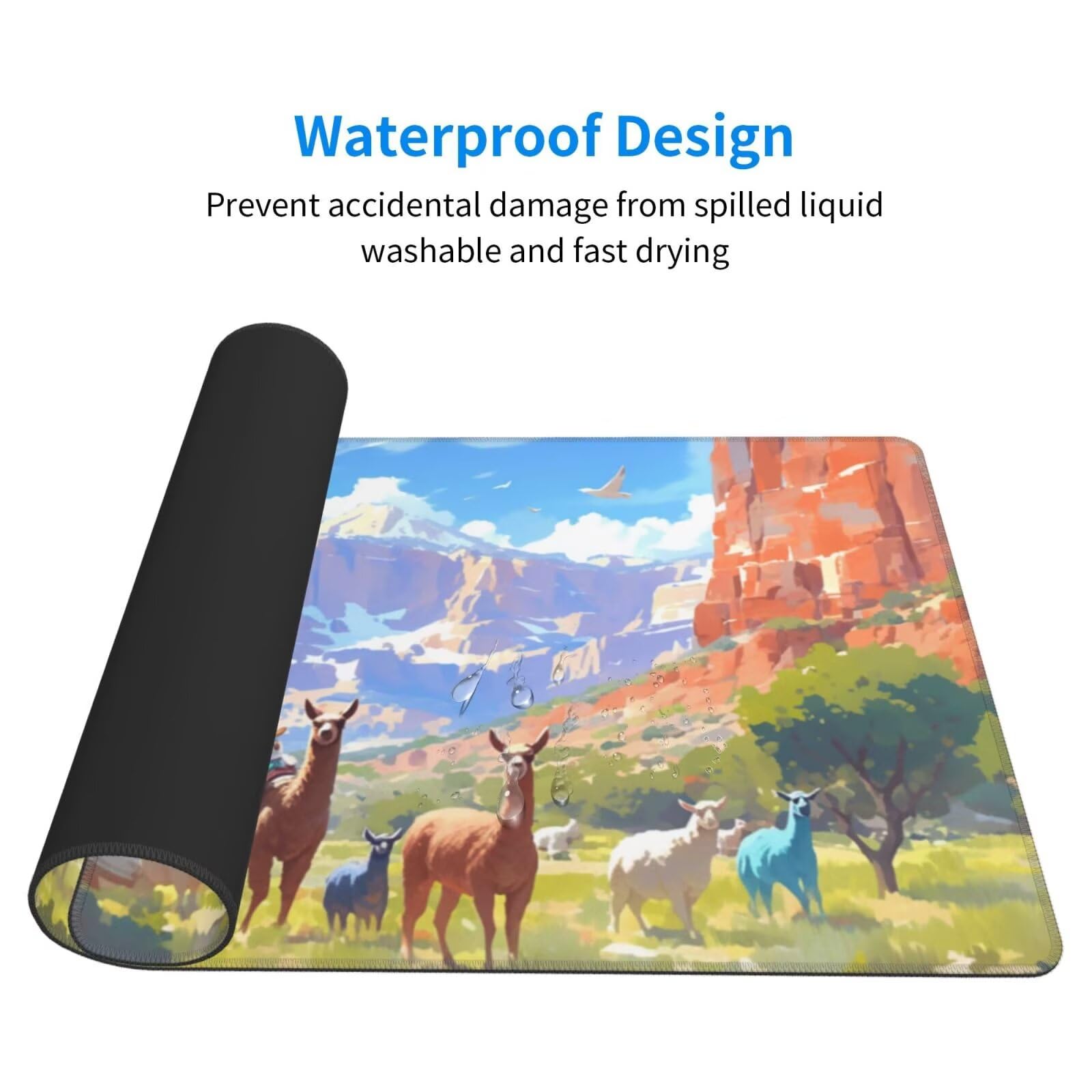 Alfombrilla de Ratón Gaming Grande XXL 1200x600x4mm con Bordes Cosidos, Tela de Micro Tejido, Base Goma Antideslizante y Mouse Pad, para Teclado Jugadores Escritorio, PC, Oficina Montaña Yangqun Y5769