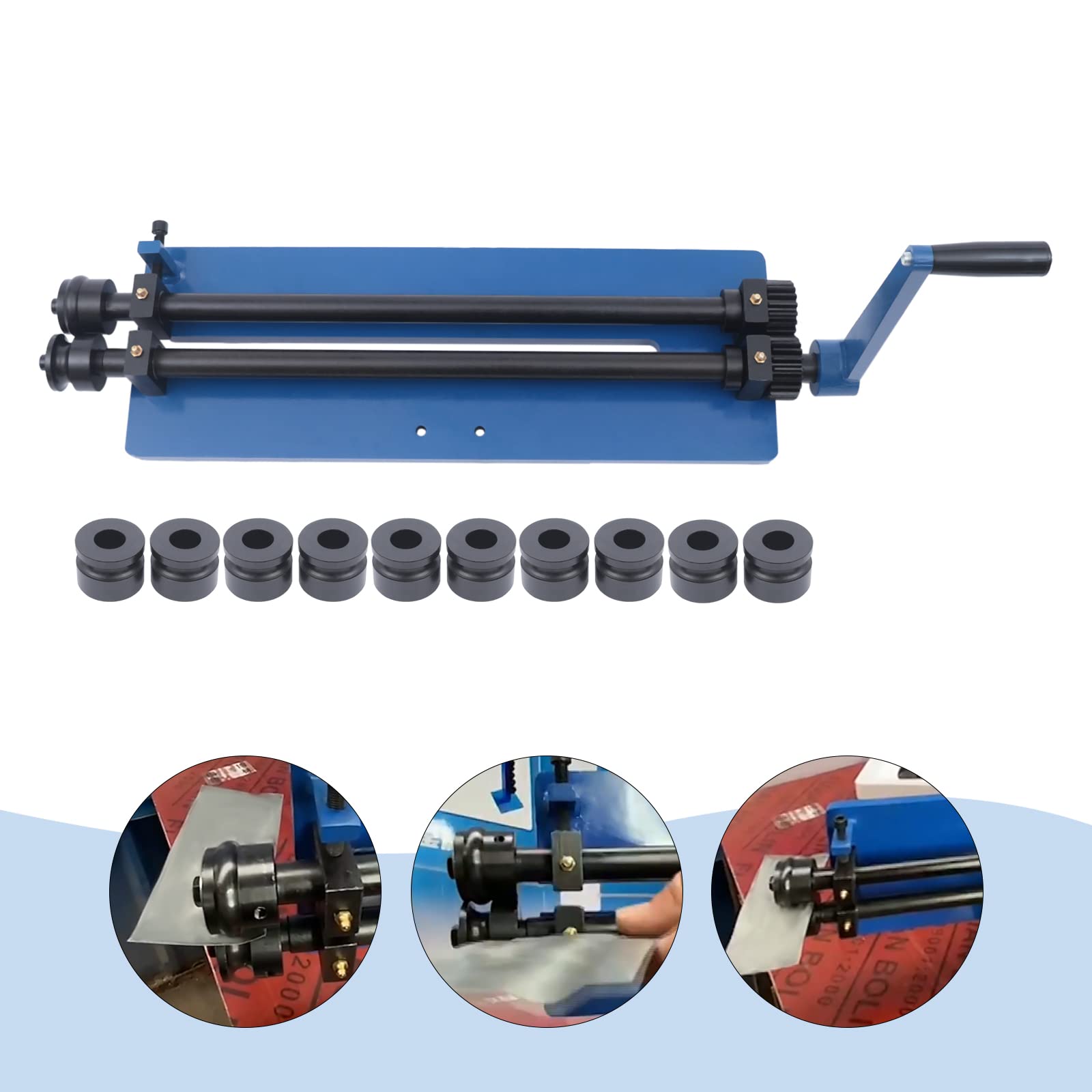 Máquina dobladora de tubos de mano, curvadora redonda, máquina de rebordear 460 mm, manual con 6 juegos de dados