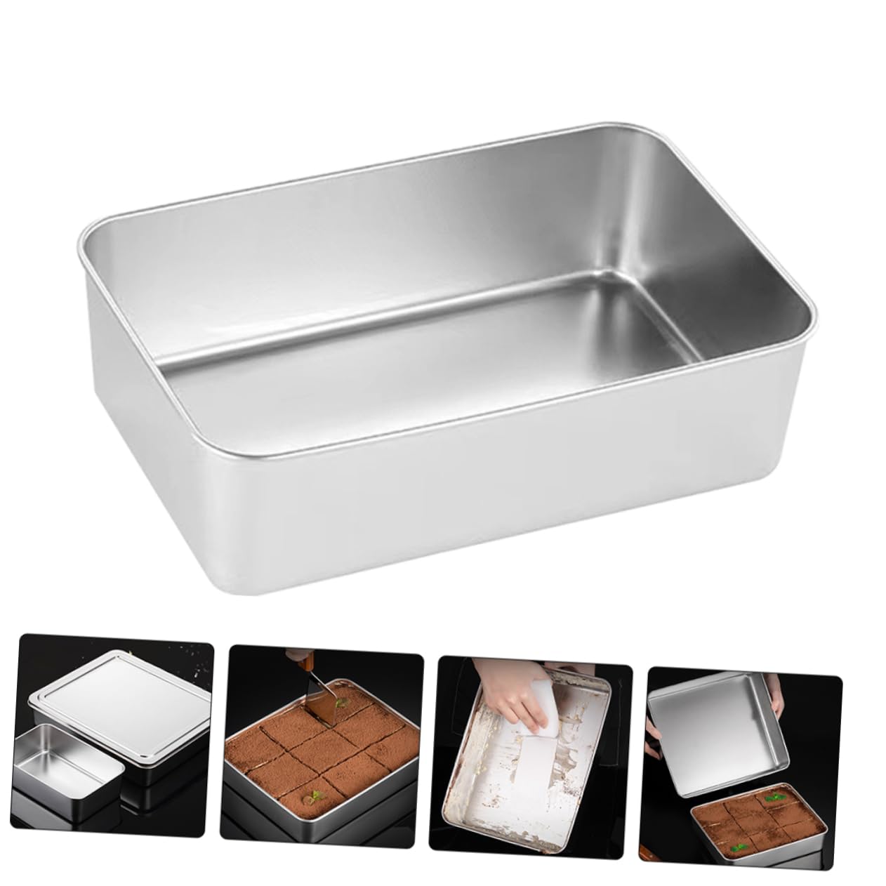 PRETYZOOM 10 Pièces Assiette De Tiramisu Poêle à Frire Plaque De Cuisson Moules à Pâtisserie Rôtissoire Cuisson Du Moule à Moules à Gâteaux Accessoires De Pâtisserie Acier Inoxydable