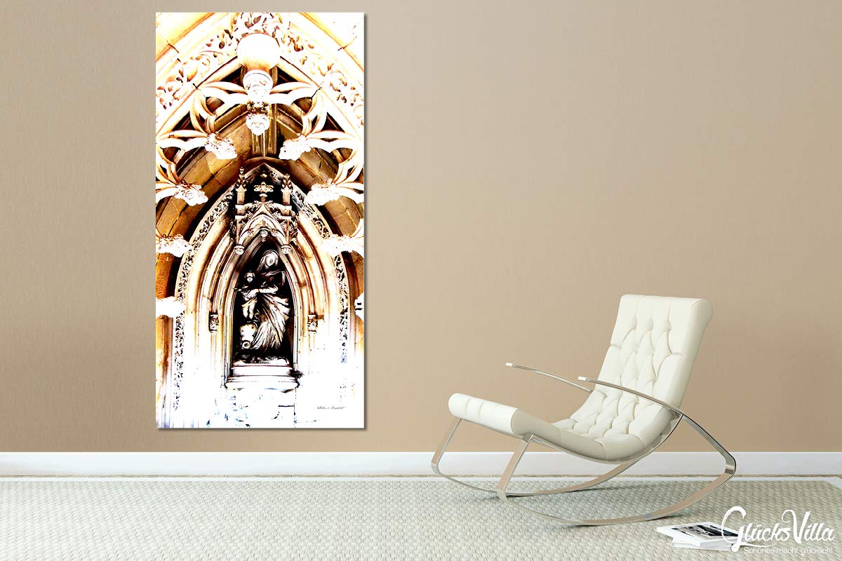 Glücksvilla - In der Kapelle 9 (Acrylglas-Bild 5 mm, 40 x 80 cm) | div. Maße - aus DE - Kunstdruck Deko Wandbild quer - Jesus Maria Kirche Altar Glaube Statue Figur Barock
