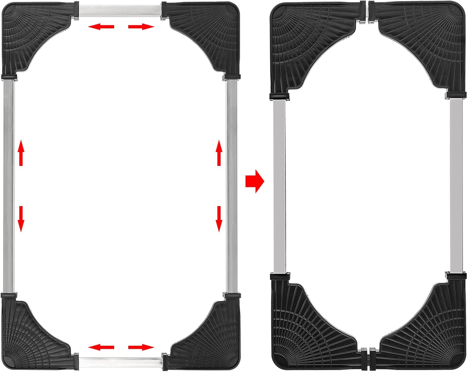 2 Pack Computer Tower Stand, Black CPU Stand, Adjustable Mobile CPU Stand with Locking Caster Wheels, PC Tower Stand Holder for Floor Carpet