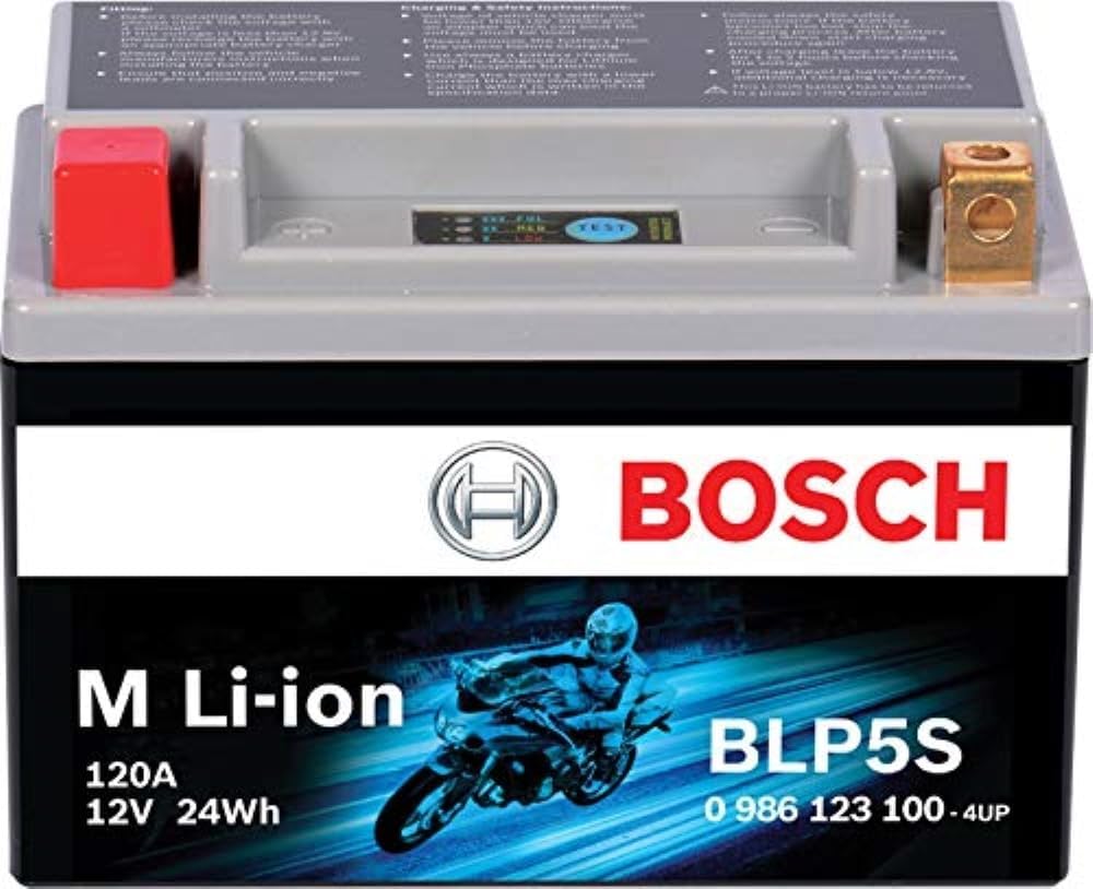 BOSCH BLP5S - Group 5-12V Lithium Battery - Powersport Li-ion Phosphate - 120A for Motorcycles, ATV/UTV, Snow Mobiles, Personal Watercrafts, Scooters and Jet Skis - 4.45″ x 2.72″ x 3.35″