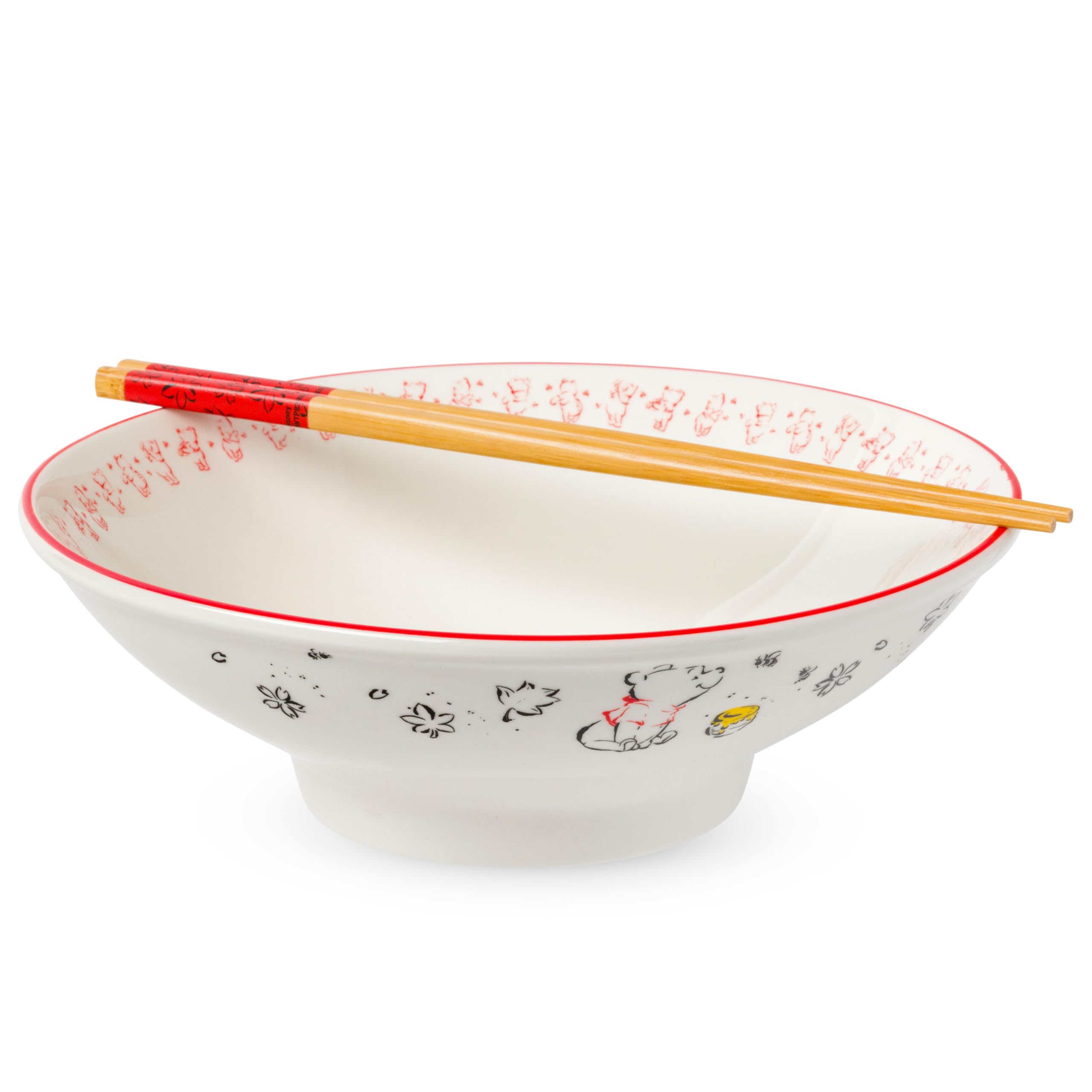 Silver Buffalo Disney Winnie the Pooh, Ramen Bowl with Chopsticks, 30oz