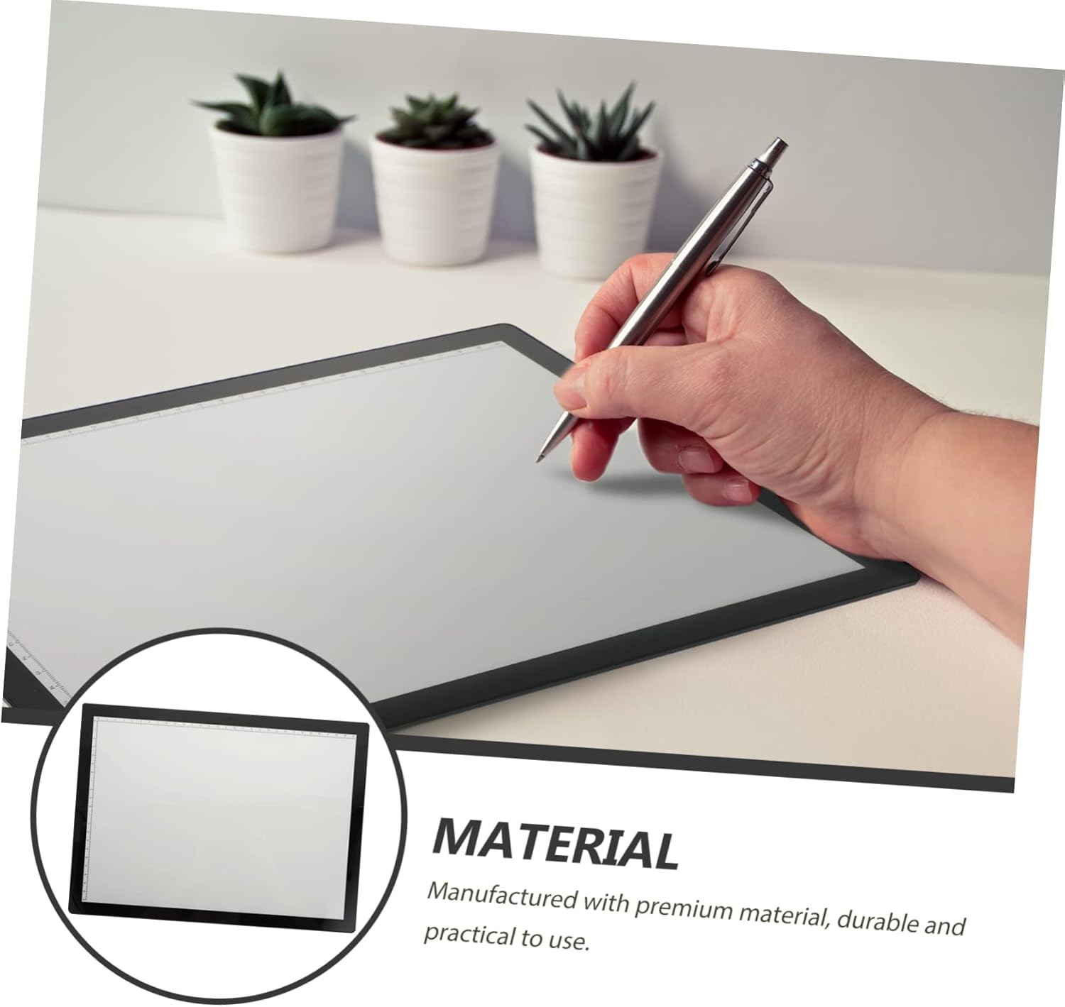 TEHAUX Tracing Board with Brightness USB Rechargeable Copying Pad for Artists Sketching and Animation Portable and Energy Efficient Sketching Tool