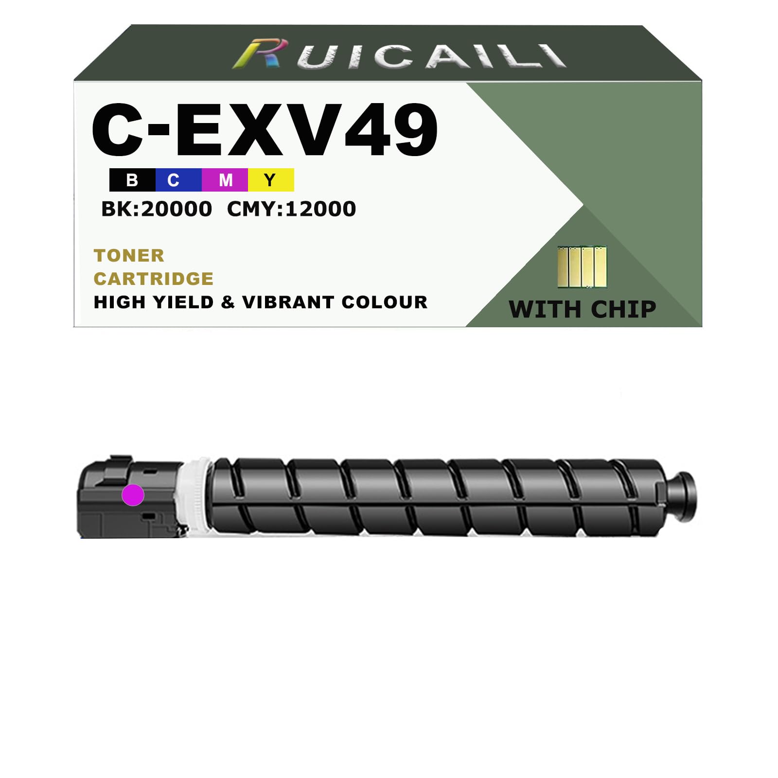 C-EXV49 CEXV49 EXV49 Cartouche de Toner Compatible Utilisation pour l’imprimante Canon Imagerunner Advance IR C3320, C3320i, C3325i, C3330i, C3520i, C3525i, C3530i (Magenta)