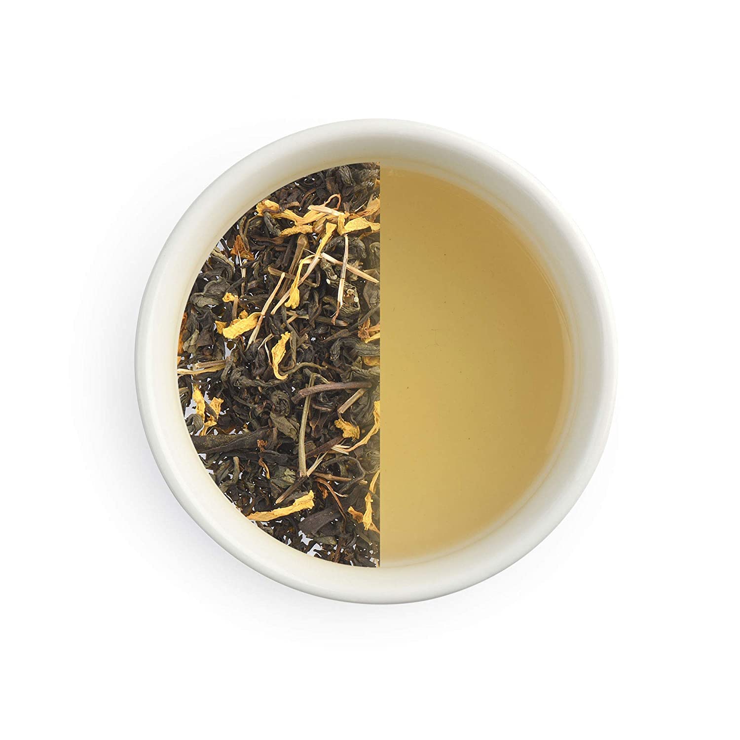 Dancing Leaf Jasmine Mandarin | Green Tea, Orange Petals, Jasmine flowers & Mandarin Bits | Loose Leaf Pouch (50gms) - Image 3 thumbnail