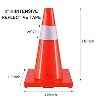 Vista 5 de Conos de Seguridad de Tráfico Jade Butterfly 18 Pulgadas Paquete de 6 - Conos de Estacionamiento de Carretera Naranjas con Collares Reflectantes