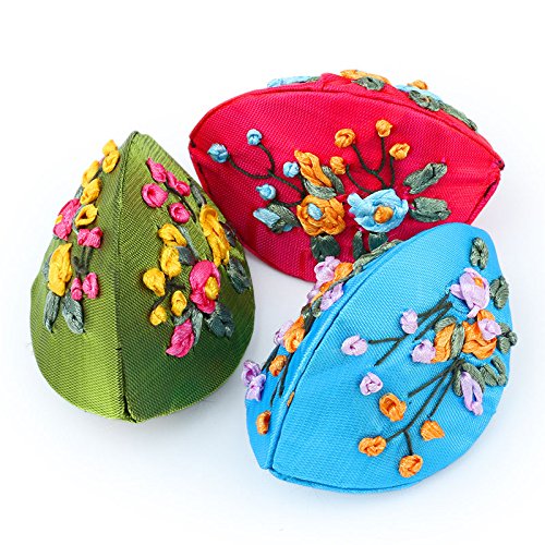6 PC Chinese Style Silk Brocade Pouches, Coin Purse, Candy Bag, Jewelry Container（Set of 6）
