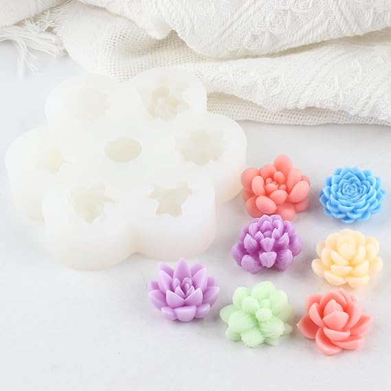 XIAOSHUI Succulent Cactus Candle Mold Succulent Plant Silicone Candle Mold